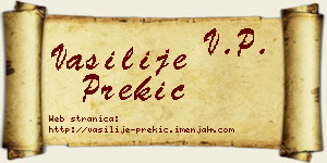 Vasilije Prekić vizit kartica